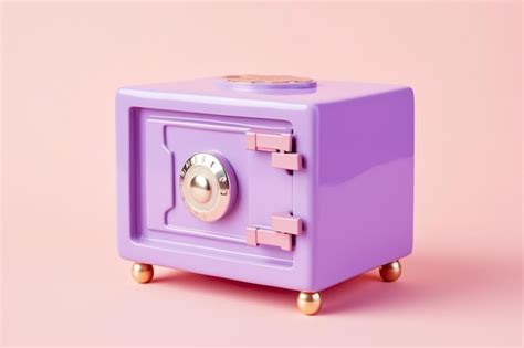 Premium AI Image | Closed purple safe box isolated on pink pastel background concept about money ...