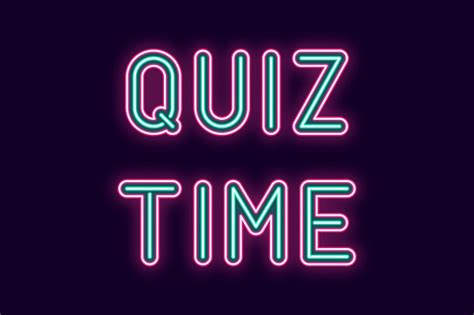 Neon Inscription Of Quiz Time Vector Stock Illustration - Download Image Now - iStock