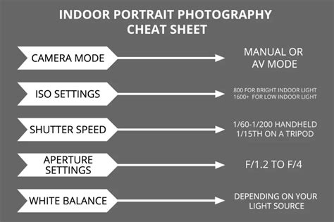 Photography Cheat Sheet: An Easy Guide to Shooting Portraits Indoors ...