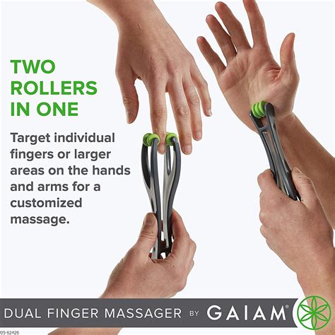 Gaiam Finger Massager: Dual-Sided Hand Massage Roller for Circulation, Stress, Arthritis & Pain ...