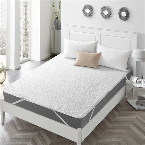 Quilted Fitted Mattress Pad Non-Skid Waterproof Fitted Sheet Mattress Protector with Highly ...