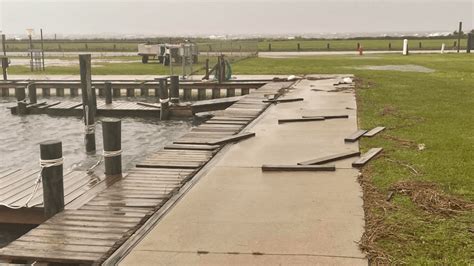 Damage done to Harkers Island docks from Tropical Storm Ophelia