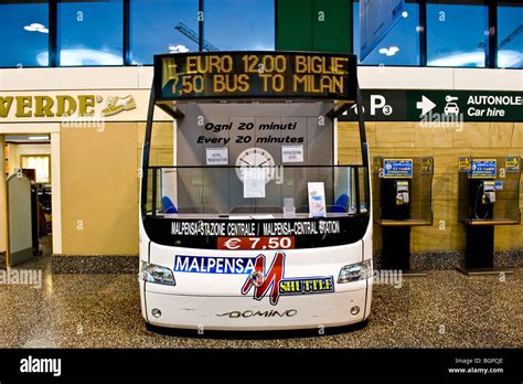 Ticket bus Malpensa express, Arrivals hall, Malpensa airport, Milan, Italy Stock Photo - Alamy