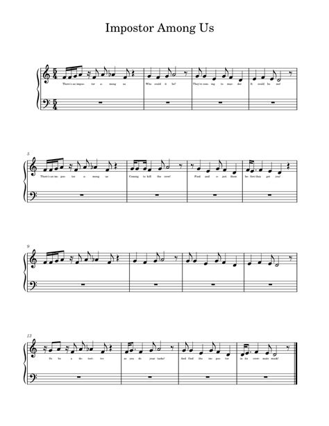 Impostor Among Us Sheet music for Piano (Solo) | Musescore.com