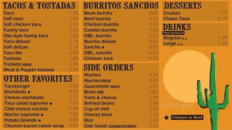 Menu of Taco Grande in Hays, KS 67601