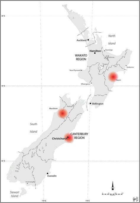 1: Map of New Zealand, showing Christchurch/Canterbury and ...