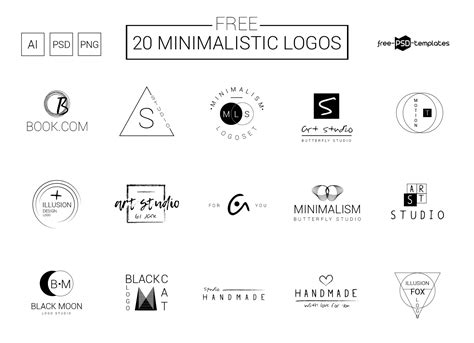 20 Free Minimalistic Vector Logos – Free PSD Templates