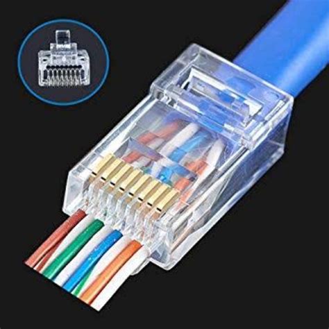 3pcs RJ45 High Quality Pass Through and Non-Pass Through Connector for Cat5 and Cat6 UTP Cable ...