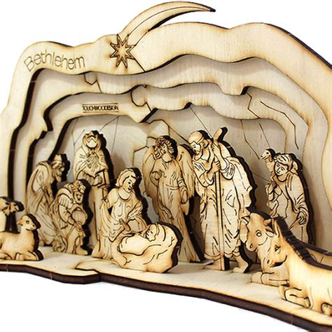 Nativity Scene DIY 3D Wooden Nativity Puzzles Laser Art | Etsy