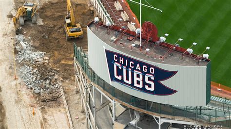 Aerial pictures of Wrigley Field being torn apart (SLIDE SHOW)