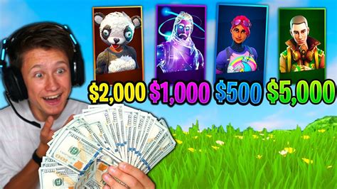 RANDOM RARE SKIN MONEY CHALLENGE In Fortnite Battle Royale! ($20,000) *NEW RARE SKINS* - YouTube