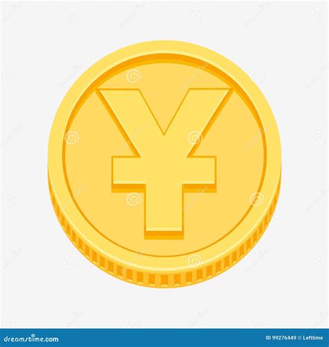 Chinese Yuan or Japanese Yen Symbol on Gold Coin Stock Vector ...