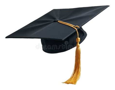 Graduation Cap with Yellow Tassel Isolated on White Background Stock ...