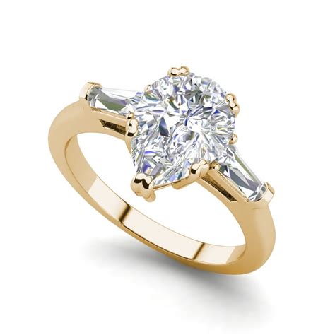 2.5 Ct Pear Shape Cut Diamond Solitaire Engagement Ring