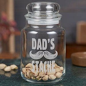 Dad's Stache Personalized Glass Treat Jar