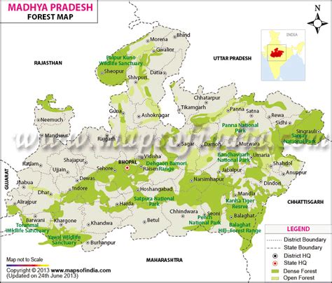 Forest map of Madhya Pradesh