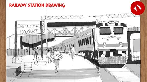 Indian Railway Station Drawing