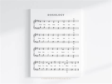 Doxology / Hymn Print / Hymn Wall Art / Hymn Sheet Music / Christian Wall Decor / Christian Art ...