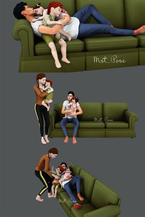 Posepack “Daytime sleep with dad” | Why Mary? | Sims 4 family, Sims 4 toddler, Sims 4 couple poses