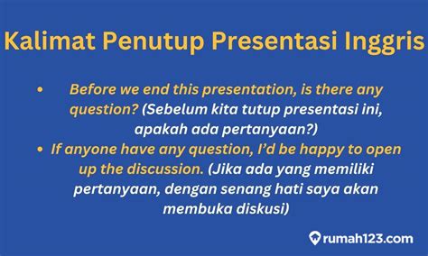 60 Contoh Kalimat Penutup Presentasi Bahasa Inggris Singkat