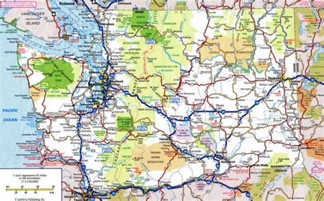 Driving Map Of Washington State And Travel Information | Download ...