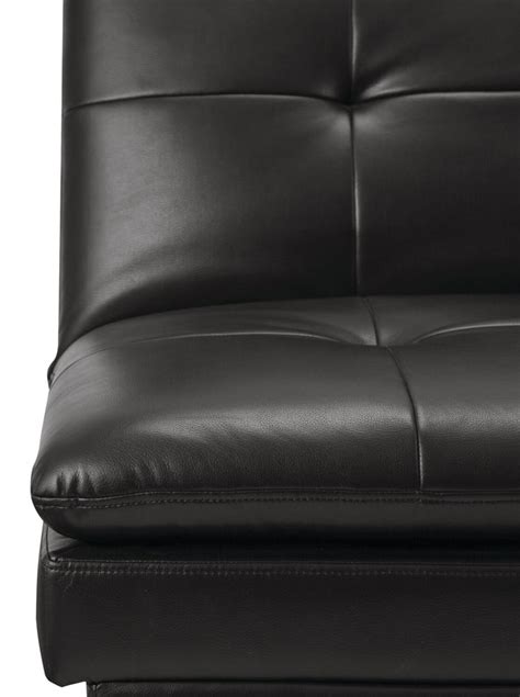 June Leather-Look Fabric Futon - Black | The Brick