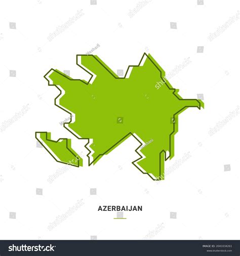 Azerbaijan Outline Map Green Colour Modern Stock Vector (Royalty Free ...