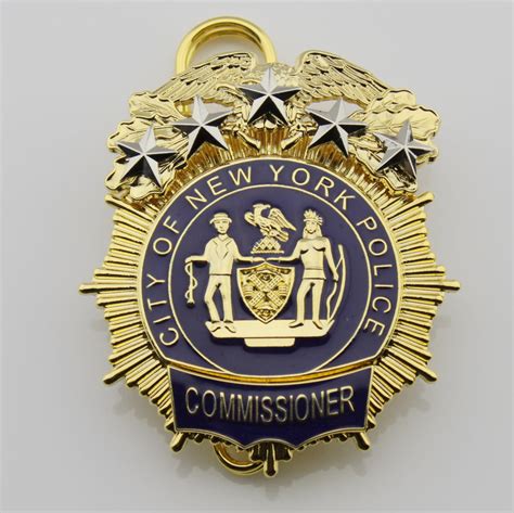 NYPD Commissioner New York Police Badge Replica Movie Props With Five #R#– Cop Collectibles