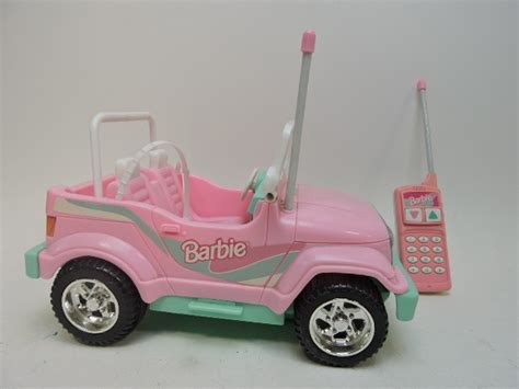 Vintage 1998 Mattel Barbie RC Jeep Car w/Remote | Barbie car, Rc jeep, Mattel barbie