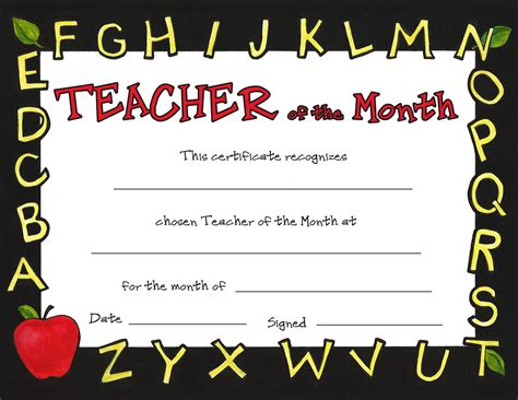 Teacher Of The Month In Teacher Of The Month Certificate Template - 10+ Professional Templates ...