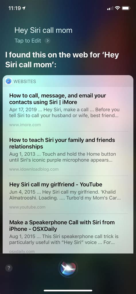 I just wanted to call my mom : r/Siri