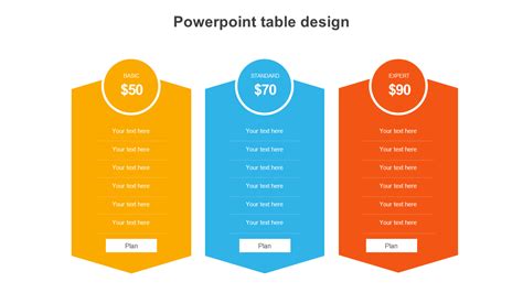 Elegant PowerPoint Table Design Slide Template