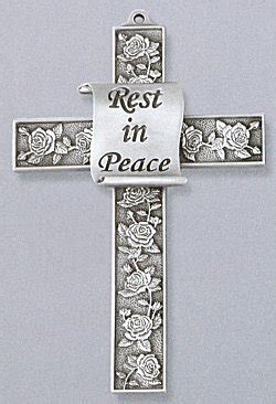 Memorial Cross Pewter - Rest in Peace