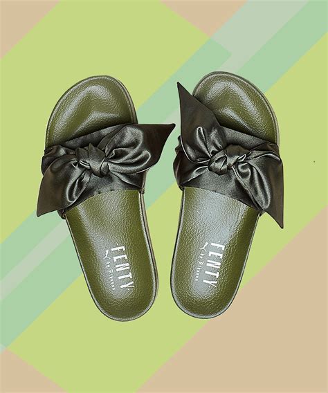 Rihanna Fenty Puma Satin Bow Slide Sandal Photos Launch