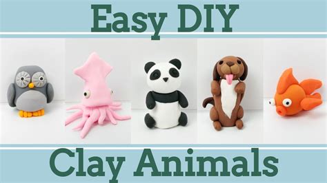 Easy Clay Animals for Beginners #6│5 in 1 Polymer Clay Tutorial - YouTube