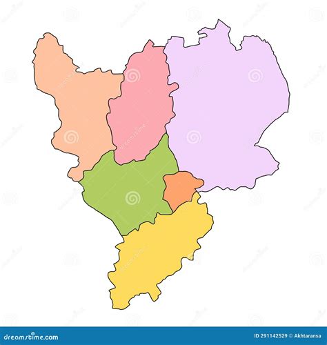 Light Colour East Midlands England Administrative and Political Map. Uk, United Kingdom, Britain ...