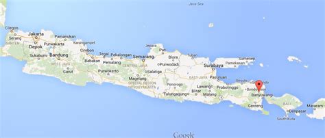 Where is Mount Merapi on map of Java