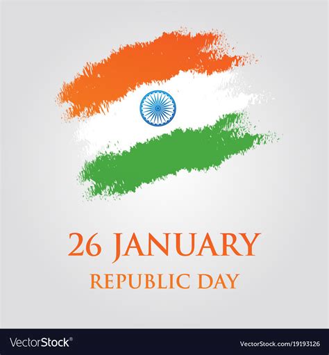 India republic day greeting card design 26 Vector Image