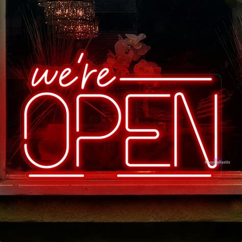 Open Sign, We're Open Sign, Open Neon Sign, Open Light up Business Sign ...