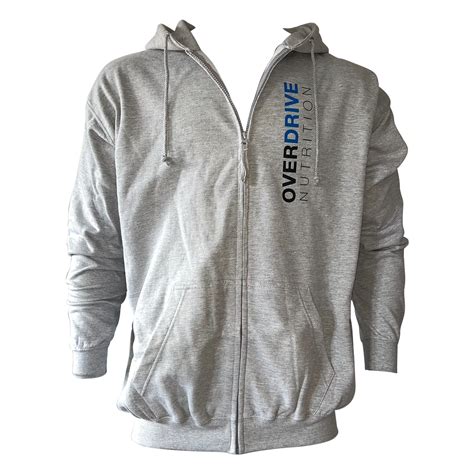 Zip Hoodie Light Grey – Overdrive Nutrition