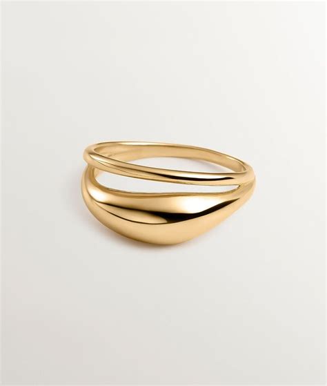 925 Silver Double Ring coated in 18K Yellow Gold | Aristocrazy