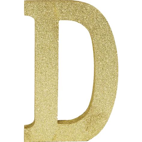 Glitter Gold Letter D Sign 6in x 9in | Party City