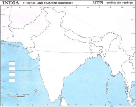 Physical Map of India for Students - PDF Download