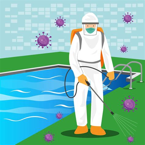 Illustration, vector, man wearing a disinfectant spray 17056801 Vector ...