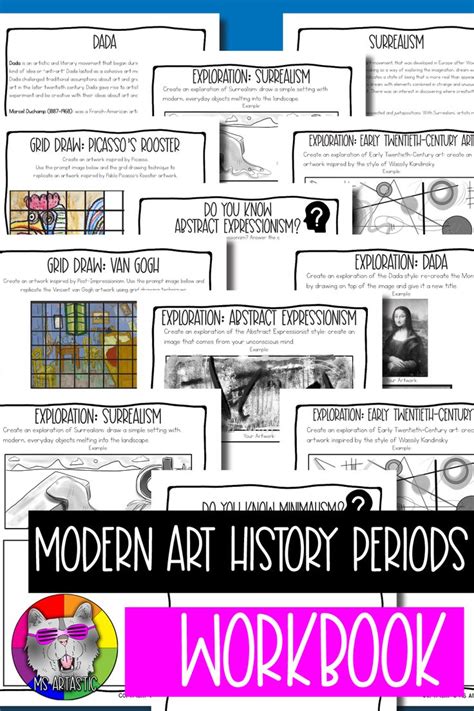 Art History Modern Art History 1900s to 1990s Worksheets & Art Activities in 2022 | Elementary ...