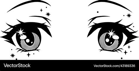 Cute anime girl eyes Royalty Free Vector Image