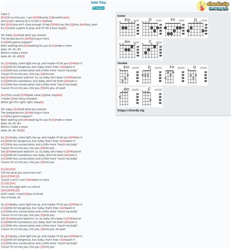 Chord: Into You - tab, song lyric, sheet, guitar, ukulele | chords.vip