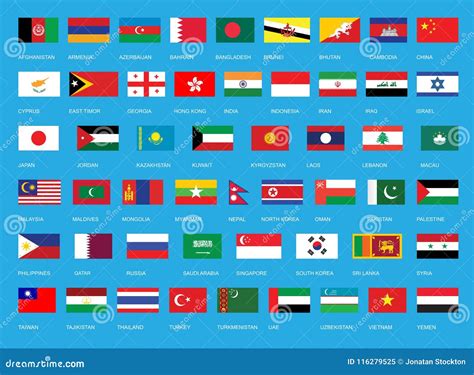 Flags Of Asia, Countries, Nations, Colours Stock Photography ...