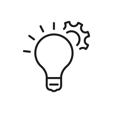 Technology Innovation Line Icon. Creativity Solution Concept. Light ...