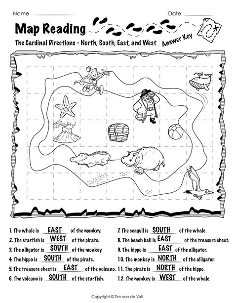 Free Printable Map Reading Worksheets - Tim's Printables